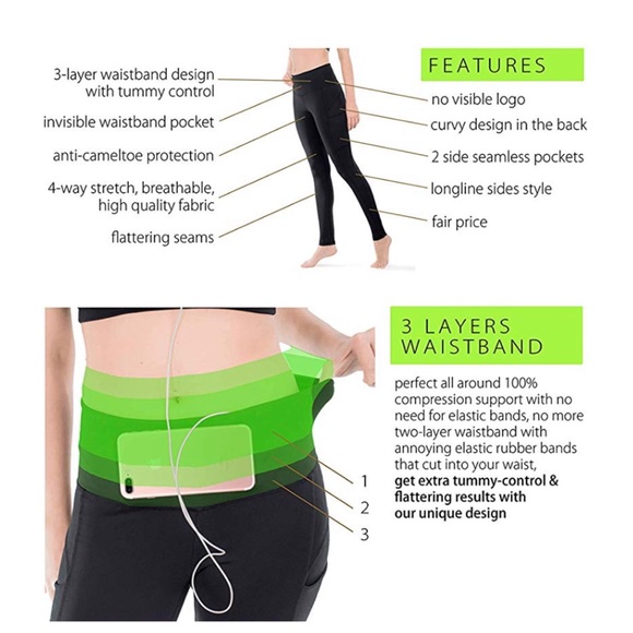 Yoga Pants w/3 Pockets - Picture 3 of 5